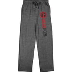 Track Stock of Marvel Universe Deadpool Logo Men's Graphite Heather Sleep Pajama Pants