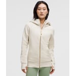 Track Stock of Lululemon Scuba Full-Zip Hoodie - Heathered Light Ivory/Gold