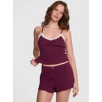 Track Stock of Drop Needle Pointelle Shorts - Purple - S