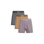 Track Stock of Skims Cotton Mens Knit Boxer 3 Pack - Russet Multi - 5 X