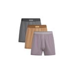 Track Stock of Skims Cotton Mens Knit Boxer 3 Pack - Russet Multi - L