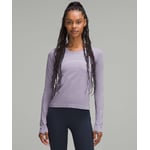 Track Stock of Swiftly Tech Long-Sleeve Shirt 2.0 *Waist Length - Spandex Stripe Lilac Ether/Nightfall - 