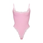Track Stock of Skims Fits Everybody Lace Cami Bodysuit  - Bubble Gum Tonal