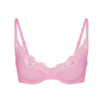 Track Stock of Skims Fits Everybody Lace Unlined Scoop Bra  - Bubble Gum Tonal