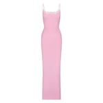 Track Stock of Skims Fits Everybody Lace Long Slip Dress  - Bubble Gum Tonal