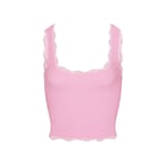 Track Stock of Skims Fits Everybody Lace Tank  - Bubble Gum Tonal