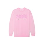 Track Stock of PINK x LoveShackFancy Oversized Crew Sweatshirt - Pink Lollipop - M