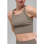 Track Stock of Alo Seamless Ribbed Favorite Bra Tank - Light Cocoa - M