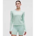 Track Stock of Swiftly Tech Long-Sleeve Shirt 2.0 *Waist Length - Spandex Stripe Sea Water/White - 14