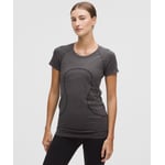 Track Stock of Swiftly Tech Short-Sleeve Shirt 2.0 *Hip Length - Spandex Stripe Nightmoth/Light Ivory - 1