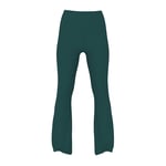 Track Stock of All-Day Cotton™ Foldover Flare Leggings - Deep Forest Lurex Thread Logo - XXL-Regular