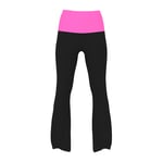 Track Stock of All-Day Cotton™ Foldover Flare Leggings - Pure Black Pink Gossip Glitter Showgirl - S-Shor