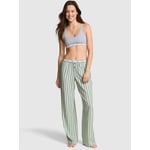 Track Stock of Flannel Pajama Pants - Deep Forest/mint Stripes - M-Long