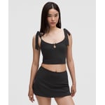 Track Stock of Nulu Bow-Detail Tank Top Balletcore Set - Black