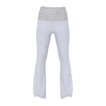 Track Stock of All-Day Cotton™ Foldover Flare Leggings - Medium Heather Grey Leopard Foil - XL-Short