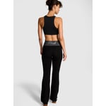 Track Stock of All-Day Cotton™ Foldover Flare Leggings - Pure Black Charcoal Grey Bling Angelina - M-Shor