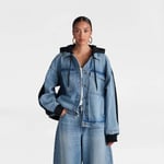 Track Stock of KBB by KAHLANA Women's 'The Denim and Fleece Hoodie' - Medium Wash S