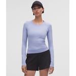 Track Stock of Swiftly Tech Long-Sleeve Shirt 2.0 *Waist Length - Serene Blue/Dusty Lilac - 4