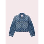 Track Stock of PINK x LoveShackFancy Cropped Denim Jacket - Bright Medium Wash - XXL