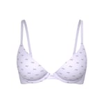 Track Stock of Wear Everywhere™ Push-Up Bra - Purple Whisper Logo Print - 30-DD (E)