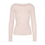 Track Stock of Skims Sheer Modal Long Sleeve Boatneck Top - Primrose - L