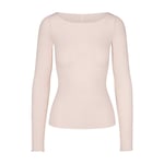 Track Stock of Skims Sheer Modal Long Sleeve Boat Neck Top  - Primrose