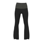 Track Stock of All-Day Cotton™ Foldover Flare Leggings - Pure Black Charcoal Bling Waistband - L-Regular