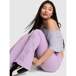 Track Stock of Foldover Kick-Flare Leggings - Purple - L-Regular