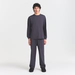 Track Stock of Skims Heavyweight Cotton Mens Relaxed Long Sleeve T Shirt - Raven - S