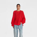 Track Stock of The Chunky Knit Crew - Red M