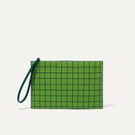 Track Stock of Rothy's The Wristlet - Leaf Green Windowpane