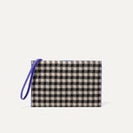 Track Stock of Rothy's The Wristlet - Black And Canvas Gingham
