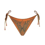 Track Stock of Skims Signature Swim Dipped Tie Bikini Bottom - Forest Ombre Snake - Xl