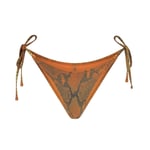 Track Stock of Skims Signature Swim Dipped Tie Bikini Bottom - Forest Ombre Snake - 2 X