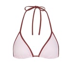 Track Stock of Skims Signature Swim Triangle Bikini Top - Cherry Blossom Contrast - S