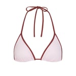 Track Stock of Skims Signature Swim Triangle Bikini Top - Cherry Blossom Contrast - L