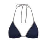 Track Stock of Skims Signature Swim Triangle Bikini Top - Navy Contrast - Xl