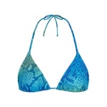 Track Stock of Skims Signature Swim Triangle Bikini Top  - Aqua Ombre Snake