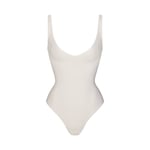 Track Stock of Skims Body Unlined Plunge Thong Bodysuit  - Ivory