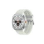 Track Stock of Samsung Galaxy Watch Ultra 47mm LTE Titanium Smart Watch, Titanium White, White Band