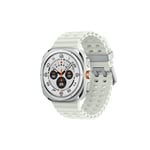 Track Stock of Samsung Galaxy Watch Ultra 47mm LTE Titanium Smart Watch, Titanium White, White Band