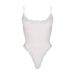 Track Stock of Skims Fits Everybody Lace Cami Bodysuit - Slate Pin Dot Print - Xxs