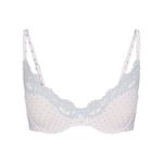 Track Stock of Skims Fits Everybody Lace Unlined Scoop Bra - Slate Pin Dot Print - 34 - F