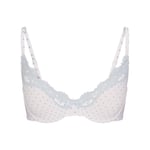 Track Stock of Skims Fits Everybody Lace Unlined Scoop Bra - Slate Pin Dot Print - 36 - D
