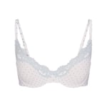 Track Stock of Skims Fits Everybody Lace Unlined Scoop Bra - Slate Pin Dot Print - 38 - B
