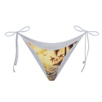 Track Stock of Skims Signature Swim Tie Side Bikini Bottom - Airbrush Beach Scene - 3 X