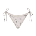 Track Stock of Skims Signature Swim Dipped Tie Bikini Bottom - Ecru Bandana Print - S