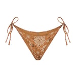 Track Stock of Skims Signature Swim Dipped Tie Bikini Bottom  - Almond Bandana
