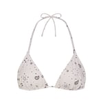 Track Stock of Skims Signature Swim Triangle Bikini Top - Ecru Bandana Print - L