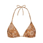 Track Stock of Skims Signature Swim Triangle Bikini Top - Almond Bandana - Xl